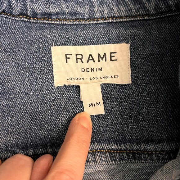 Frame Pleated Coverall Short Romper Button Front Playsuit Stretch Denim Maxson M - Picture 4 of 12